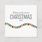 鮮やかなビンテージクリスマスイルミネーションのホリデーカード エンクロージャーカード (裏面)