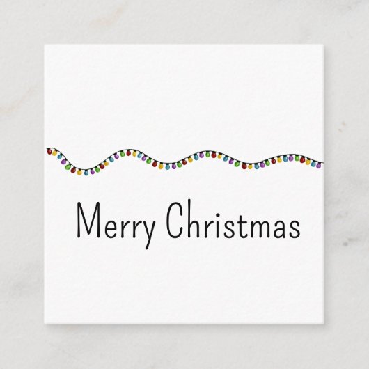 鮮やかなビンテージクリスマスイルミネーションのホリデーカード エンクロージャーカード (正面)