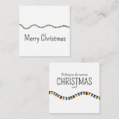 鮮やかなビンテージクリスマスイルミネーションのホリデーカード エンクロージャーカード (正面/裏面)