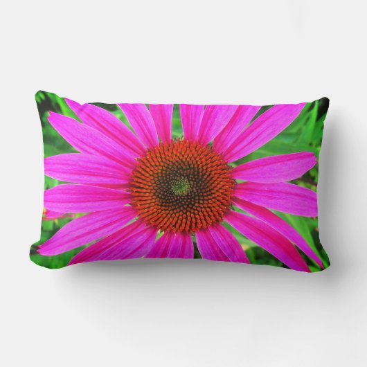 鮮やかなピンクおよび赤 ランバークッション (正面)