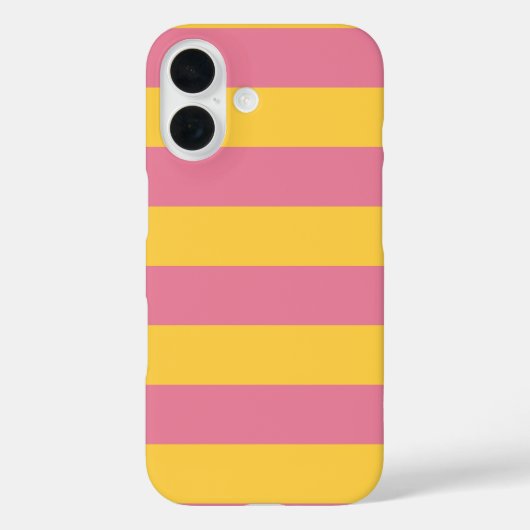 鮮やかなピンクとイエローの縦ストライプ模様 Case-Mate iPhoneケース (裏面)