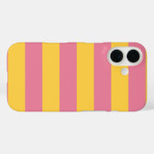 鮮やかなピンクとイエローの縦ストライプ模様 Case-Mate iPhoneケース (裏面 (横))