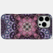 鮮やかなピンクとパープルの曼荼羅ウェブパターン Case-Mate iPhoneケース (裏面 (横))