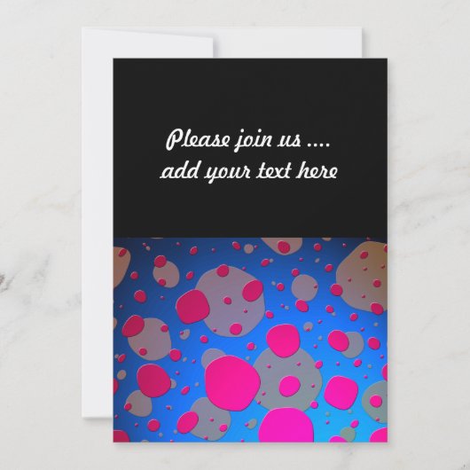 鮮やかなピンクとブルーのアーモダント 招待状 (正面)