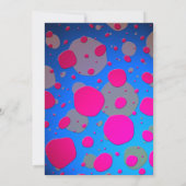 鮮やかなピンクとブルーのアーモダント 招待状 (裏面)