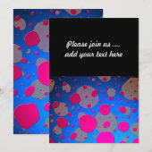 鮮やかなピンクとブルーのアーモダント 招待状 (正面/裏面)