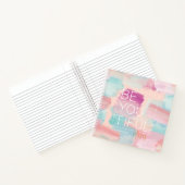 鮮やかなピンクとブルーの水彩ブラシストローク ノートブック (内部)