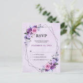 鮮やかなピンクとライラックと紫の花 - RSVP ポストカード (スタンド正面)