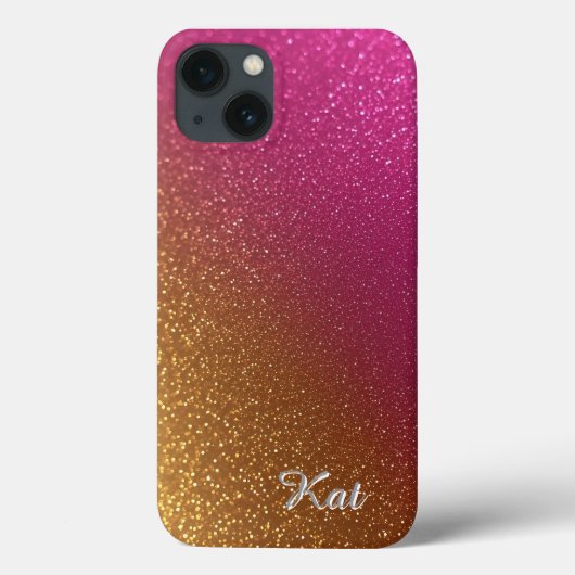 鮮やかなピンクとラメ入りの背景 Case-Mate iPhoneケース (裏面)