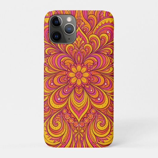 鮮やかなピンクと明るいオレンジのサイケデリック ユニセックス Case-Mate iPhoneケース (裏)