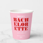 鮮やかなピンクと赤のバチェロレッテウィークエンド 紙コップ (正面)