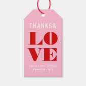 鮮やかなピンクと赤のバチェロレッテパーティ ギフトタグ (正面)