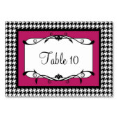 鮮やかなピンクと黒のテー千鳥格子のブルカード テーブルナンバー (裏面)