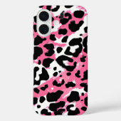 鮮やかなピンクと黒のヒョウ+チーターアニマルプリント Case-Mate iPhoneケース (裏面)