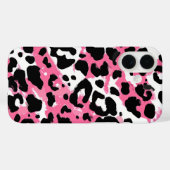 鮮やかなピンクと黒のヒョウ+チーターアニマルプリント Case-Mate iPhoneケース (裏面 (横))