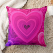 鮮やかなピンクのアブストラクトハートスロー枕 - モダン クッション (ブランケット)