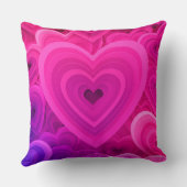 鮮やかなピンクのアブストラクトハートスロー枕 - モダン クッション (裏面)