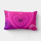 鮮やかなピンクのアブストラクトハートスロー枕 - モダン ランバークッション (裏面)