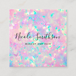 鮮やかなピンクのオパールのスクエアの名刺 スクエア名刺
