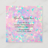 鮮やかなピンクのオパールのスクエアの名刺 スクエア名刺 (裏面)