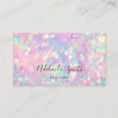 鮮やかなピンクのオパール石の名刺 名刺 (正面)