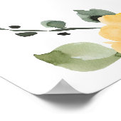 鮮やかなピンクのオレンジ色の牡丹ブライダルシャワーへようこそ ポスター (角)