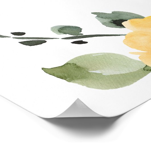 鮮やかなピンクのオレンジ色の牡丹ブライダルシャワーへようこそ ポスター (角)