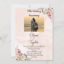 鮮やかなピンクのクリーム色の花柄　結婚記念日