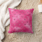 鮮やかなピンクのグラムスパークリーのダイヤモンドパターン クッション (ブランケット)
