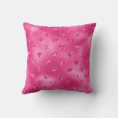 鮮やかなピンクのグラムスパークリーのダイヤモンドパターン クッション (裏面)