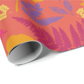 鮮やかなピンクのシダ模様のギフト包装紙 ラッピングペーパー (ロールコーナー)