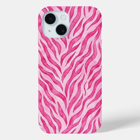 鮮やかなピンクのシマウマ柄 Case-Mate iPhoneケース (裏面)