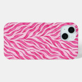 鮮やかなピンクのシマウマ柄 Case-Mate iPhoneケース (裏面 (横))