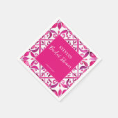 鮮やかなピンクのスペイン風タレヴェラ メキシコの結婚前祝賀会 スタンダードカクテルナプキン (角)