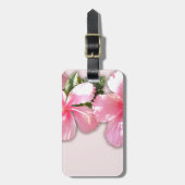 鮮やかなピンクのハイビスカスの花 ラゲッジタグ (正面縦)