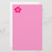 鮮やかなピンクのハイビスカス 便箋 (正面/裏面)