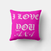 鮮やかなピンクのハートパターン愛する クッション (裏面)
