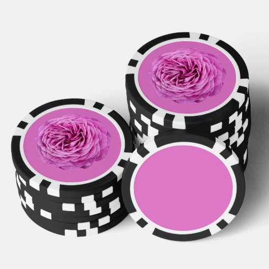 鮮やかなピンクのバラの切り抜き ポーカーチップ (積み重ね)