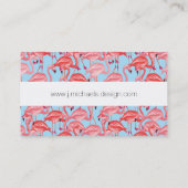 鮮やかなピンクのフラミンゴオンブルー|モノグラム 名刺 (裏面)