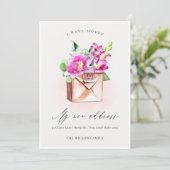 鮮やかなピンクのフローラメールボックス移動カード サンキューカード (スタンド正面)