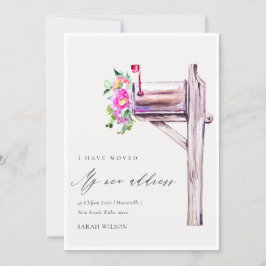 鮮やかなピンクのフローラメールボックス移動カード サンキューカード