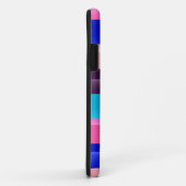 鮮やかなピンクのブルーパープルアクアストライプパタン Case-Mate iPhoneケース (裏面/右)