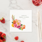 鮮やかなピンクのポピー 花のブライダルシャワー スタンダードカクテルナプキン (インサイチュ)