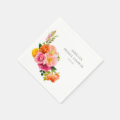 鮮やかなピンクのポピー 花のブライダルシャワー スタンダードカクテルナプキン (角)