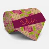 鮮やかなピンクのライムグリーン ネクタイ (ロール)