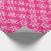 鮮やかなピンクの格子模様の包み紙 ラッピングペーパー (角)