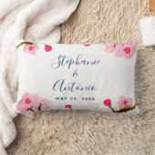 鮮やかなピンクの桜 ランバークッション (ブランケット)