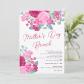 鮮やかなピンクの梅の花の水彩画 マザーズデー 招待状 (スタンド正面)