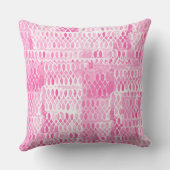 鮮やかなピンクの水彩レースパターン（女の子向け） クッション (裏面)