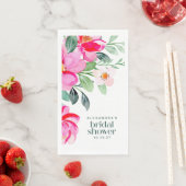 鮮やかなピンクの水彩花イラストのオーダーメイド結婚前お祝いパーティー (インサイチュ)